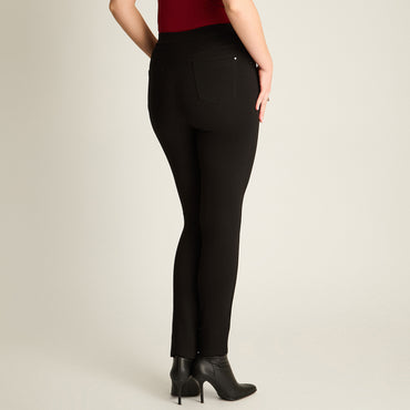 Calza Negro Elasticidad Media Sin Forro Calce Normal Tela Punto