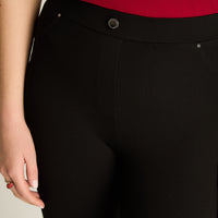 Calza Negro Elasticidad Media Sin Forro Calce Normal Tela Punto