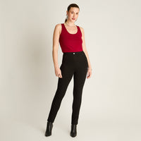 Calza Negro Elasticidad Media Sin Forro Calce Normal Tela Punto