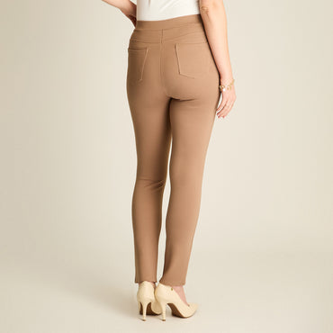 Calza Camel Elasticidad Media Sin Forro Calce Normal Tela Punto