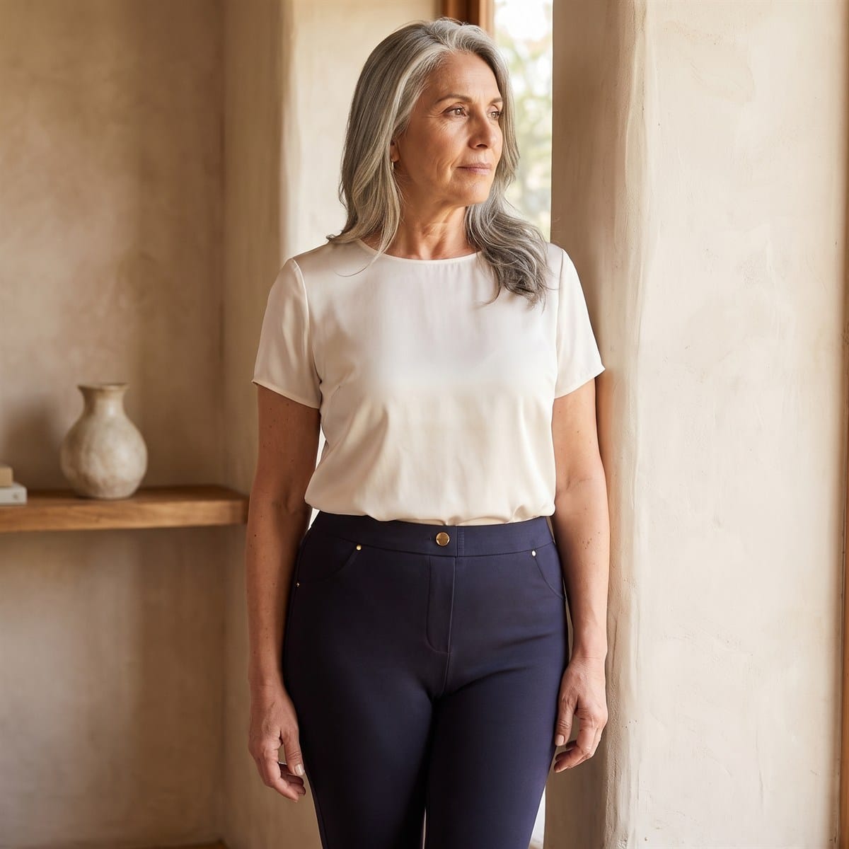 Calza Azul Slim Push Up Básica lifestyle
