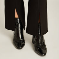 Calza Negro Elasticidad Nula Sin Forro Calce Normal Tela Punto