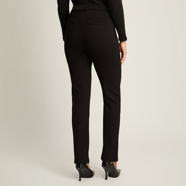 Calza Negro Elasticidad Media Sin Forro Calce Normal Tela Punto