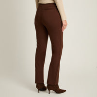 Calza Cafe Elasticidad Media Sin Forro Calce Normal Tela Punto