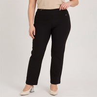 Calza Bengalina Pretina Elasticada Negro en modelo plus size