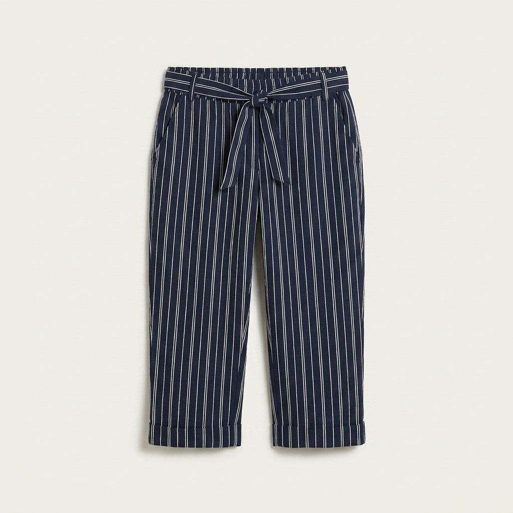 Capri De Lino Con Cintura Elásticada en plano