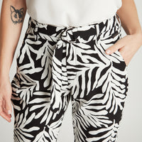 Capri Estampado Negro Con Lazo Y Bolsillos