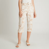 Capri Crudo Estampado Con Lazo Y Bolsillos