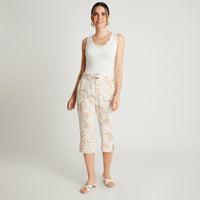 Capri Crudo Estampado Con Lazo Y Bolsillos