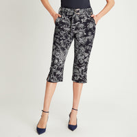 Capri Azul Estampado Con Bolsillos