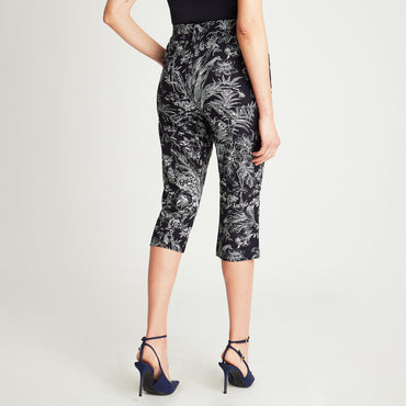 Capri Azul Estampado Con Bolsillos