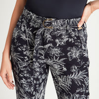 Capri Azul Estampado Con Bolsillos