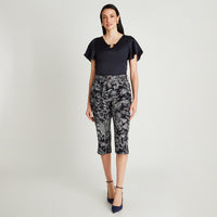 Capri Azul Estampado Con Bolsillos