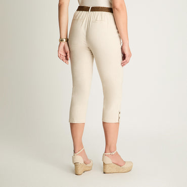 Pantalón Capri Con Cinturón Arena Curvi