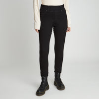 Jeans Calza Negro Con Pretina Alta