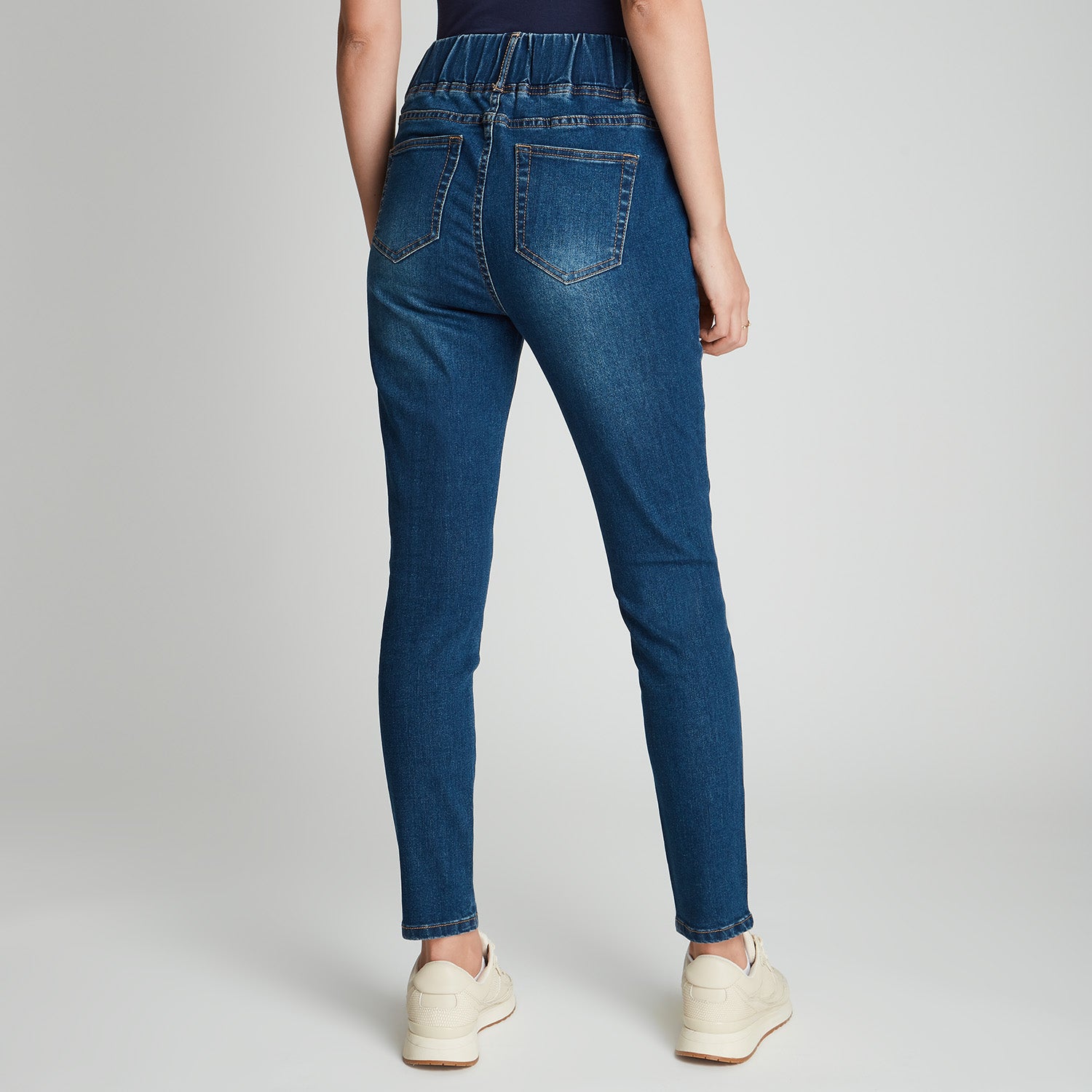 Skinny Jeans Azul Pretina Ancha