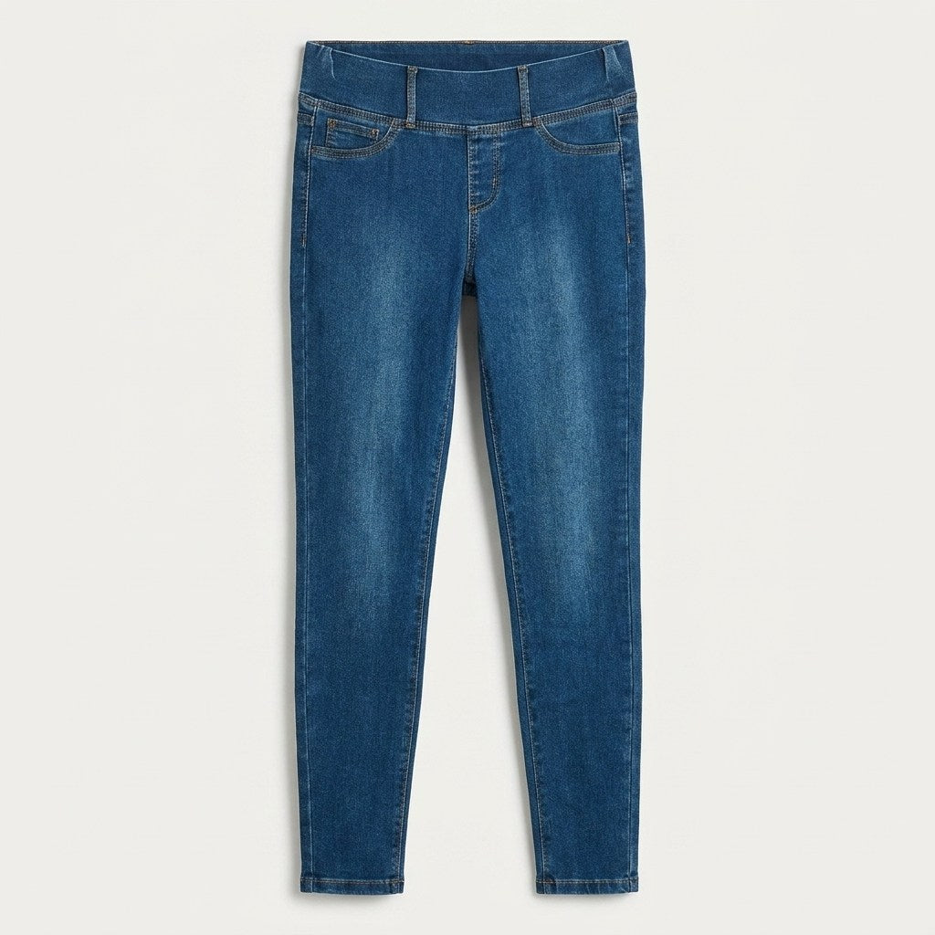 Skinny Jeans Azul Pretina Ancha en plano