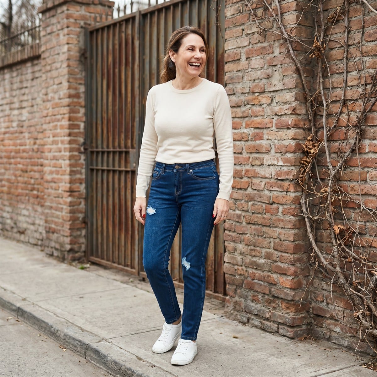 Jeans Pitillo Azul Oscuro lifestyle