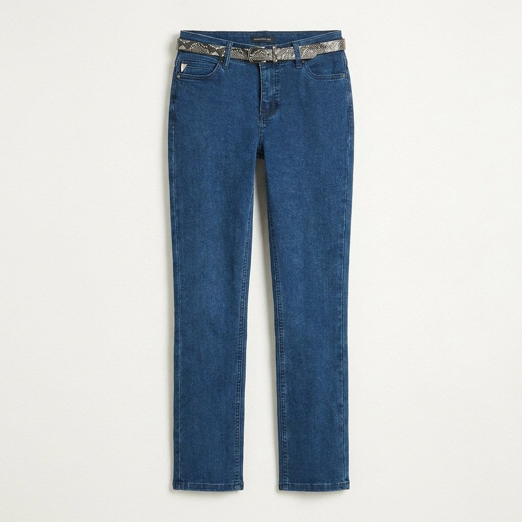Jeans Slim Push Up  Con Cinturón en plano