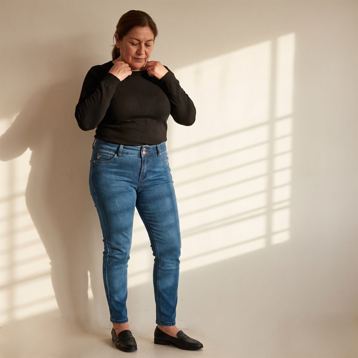 Jeans Skinny Push Up Control De Abdomen Azul lifestyle