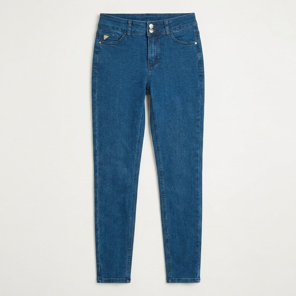 Jeans Skinny Push Up Control De Abdomen Azul en plano
