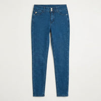 Jeans Skinny Push Up Control De Abdomen Azul en plano