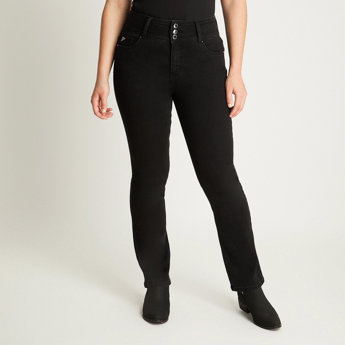 Jeans Straight Negro Lorenzo Di Pontti