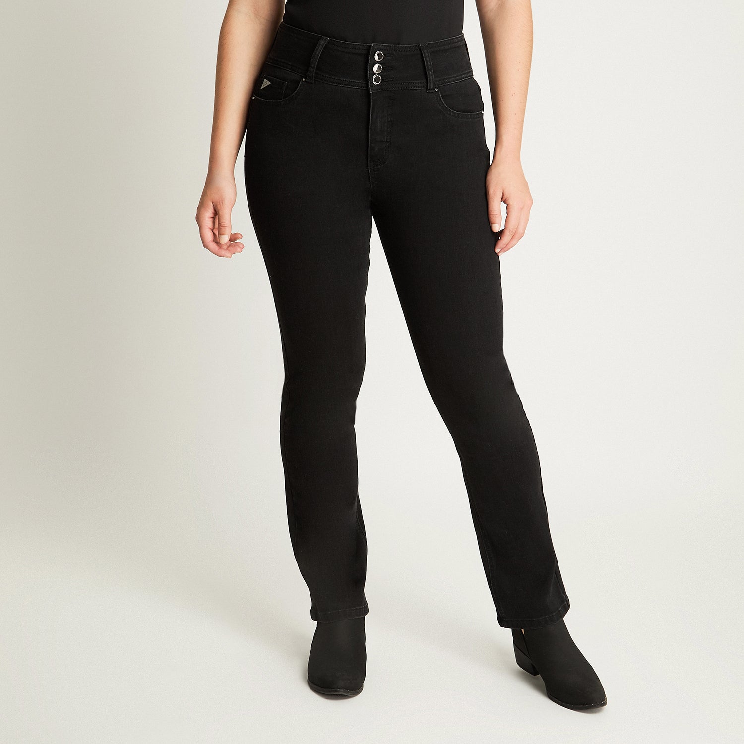Jeans Straight Negro Lorenzo Di Pontti