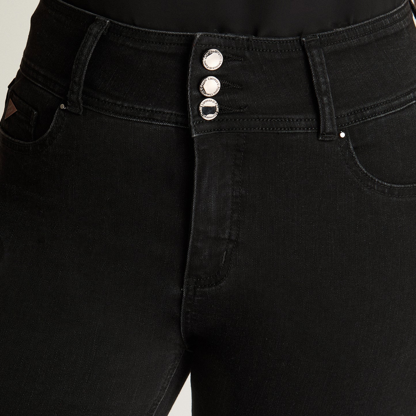 Jeans Straight Negro Lorenzo Di Pontti
