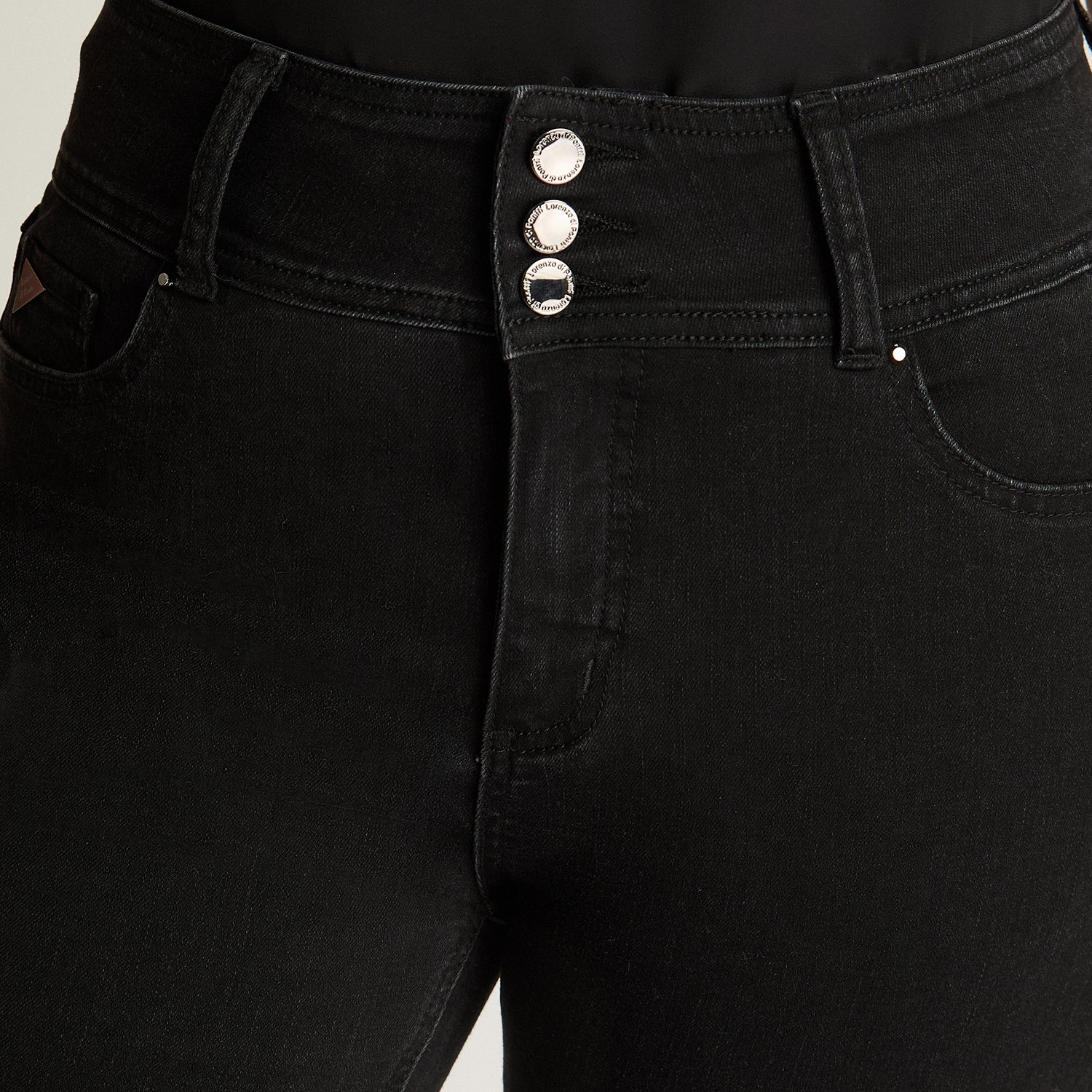 Jeans Straight Negro Lorenzo Di Pontti