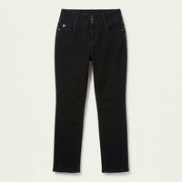 Jeans Straight Negro Tiro Medio en plano