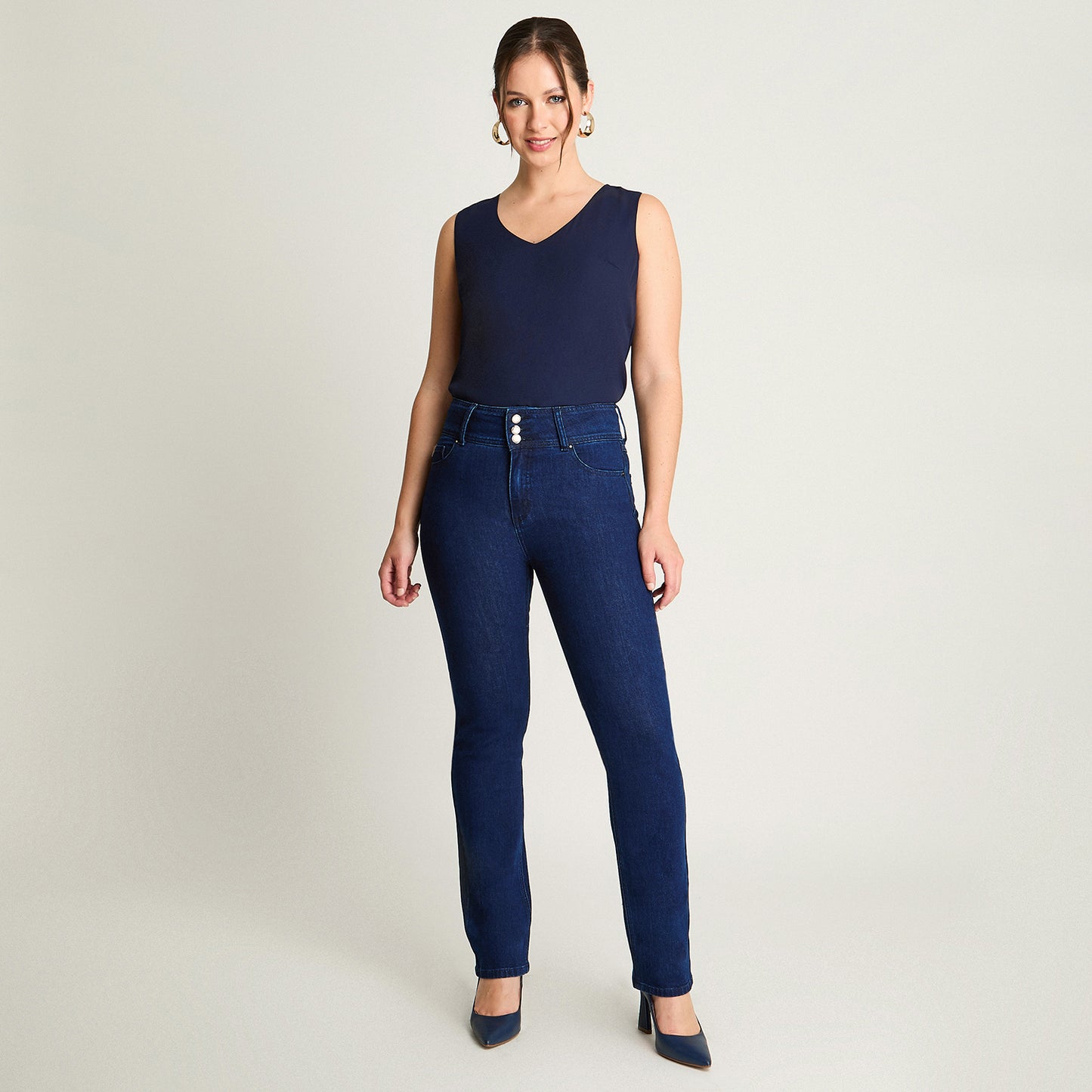 Jeans Straight Azul Lorenzo Di Pontti