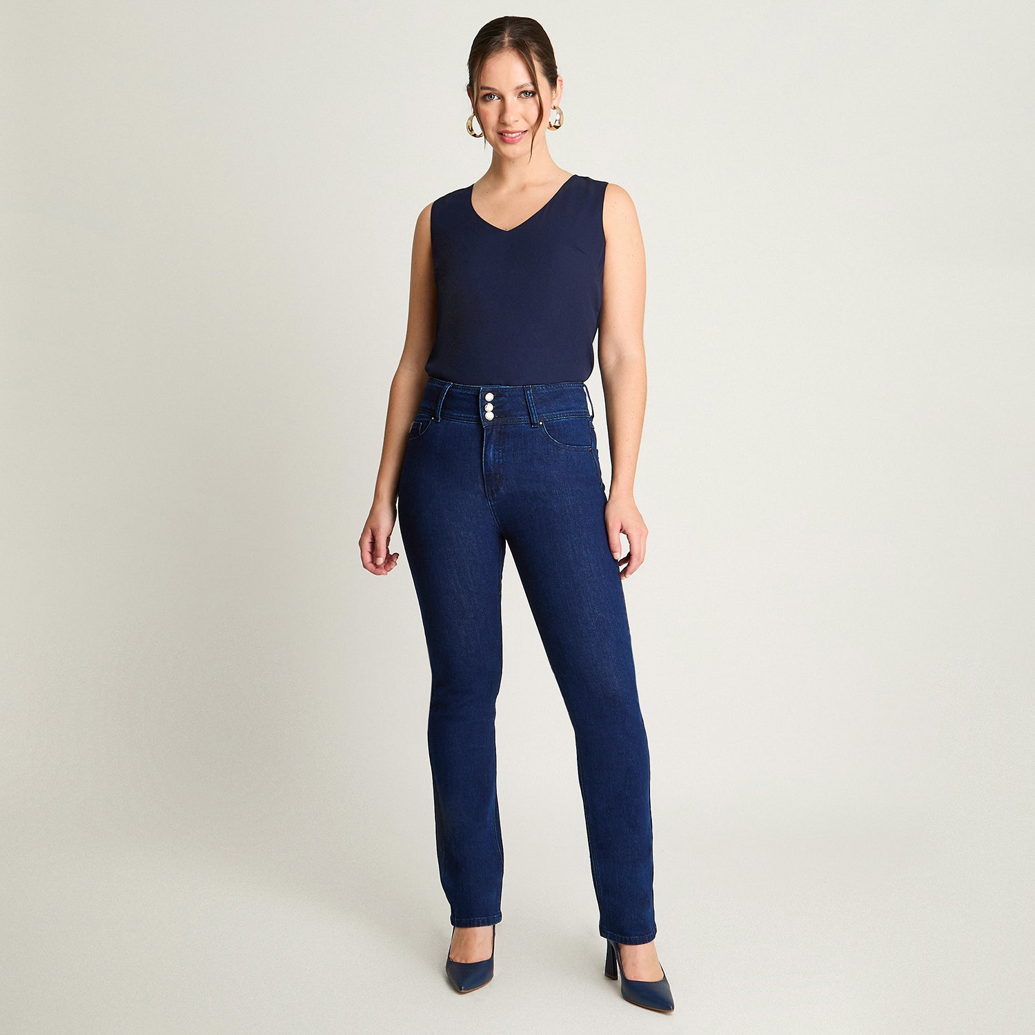 Jeans Straight Azul Lorenzo Di Pontti