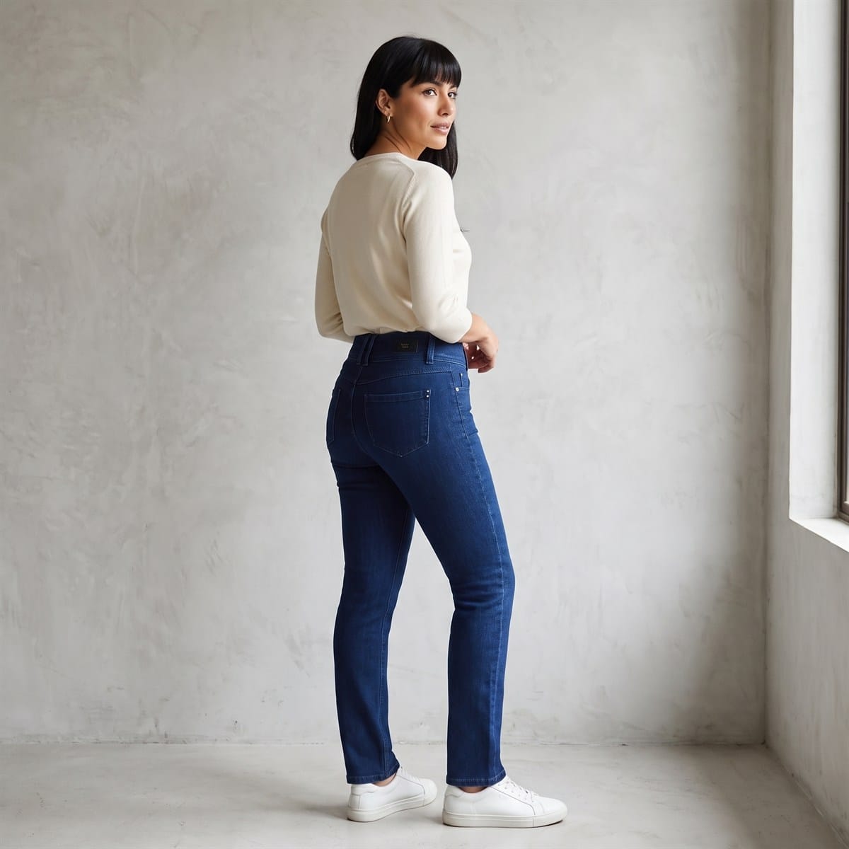 Jeans Straight Azul 3 Botones lifestyle