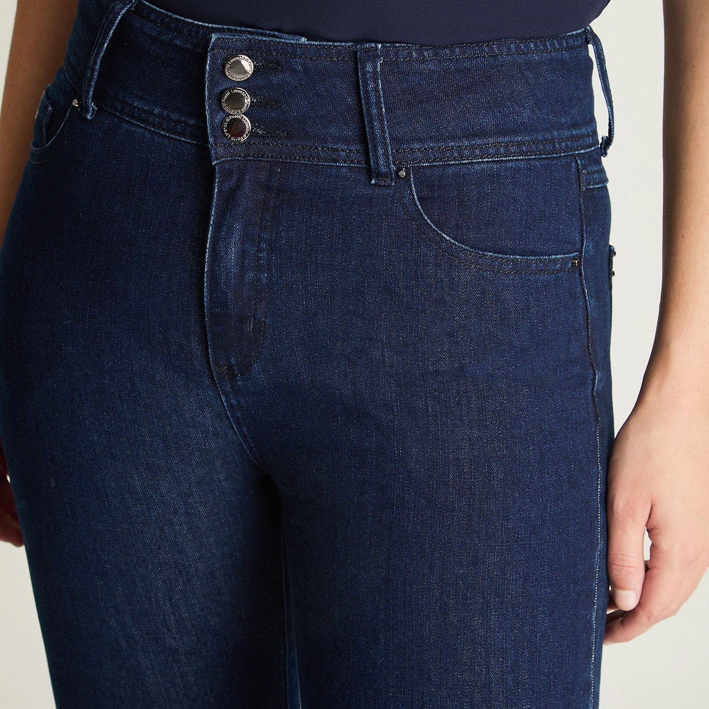 Jeans Straight Azul Marino Lorenzo Di Pontti