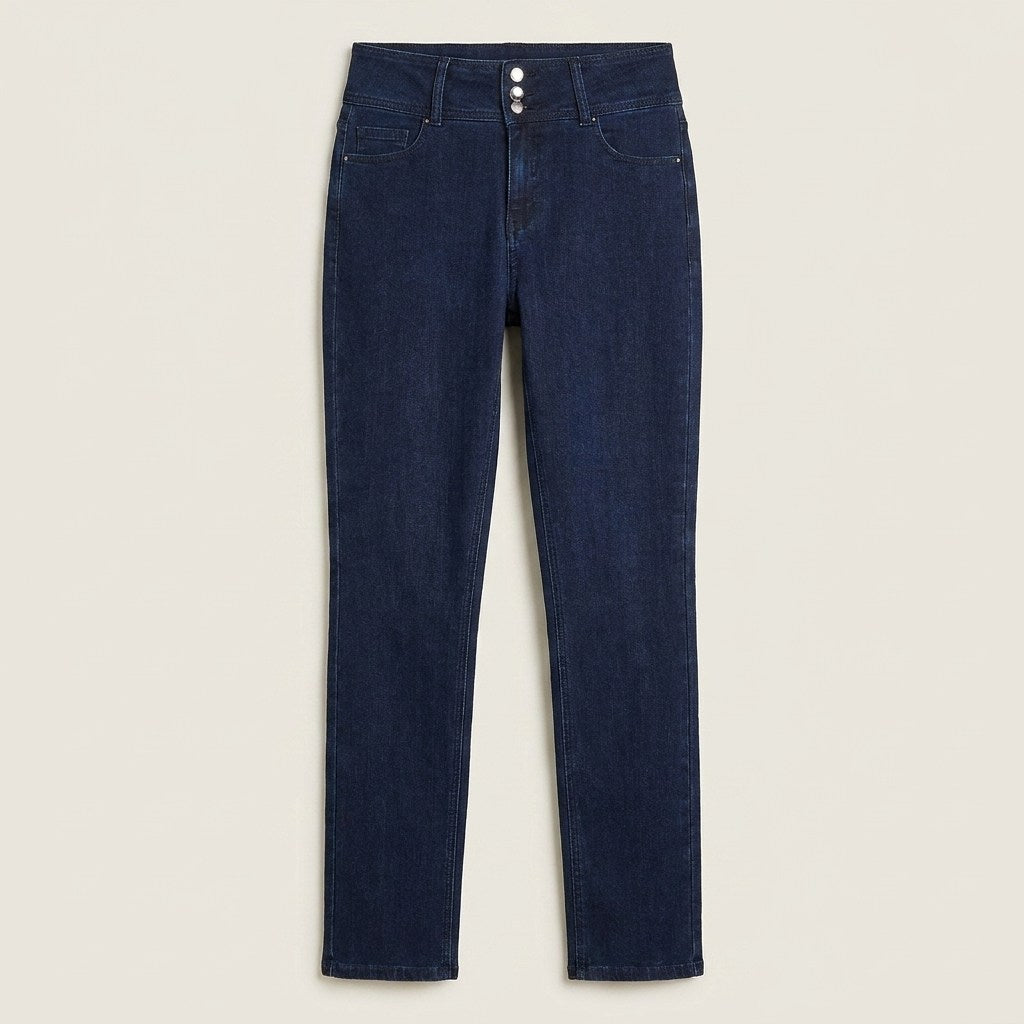 Jeans Straight Azul Marino en plano