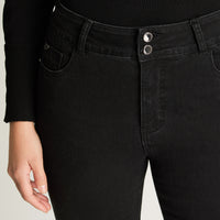 Jeans Skynny Push Up Control De Abdomen Negro Lorenzo Di Pontti