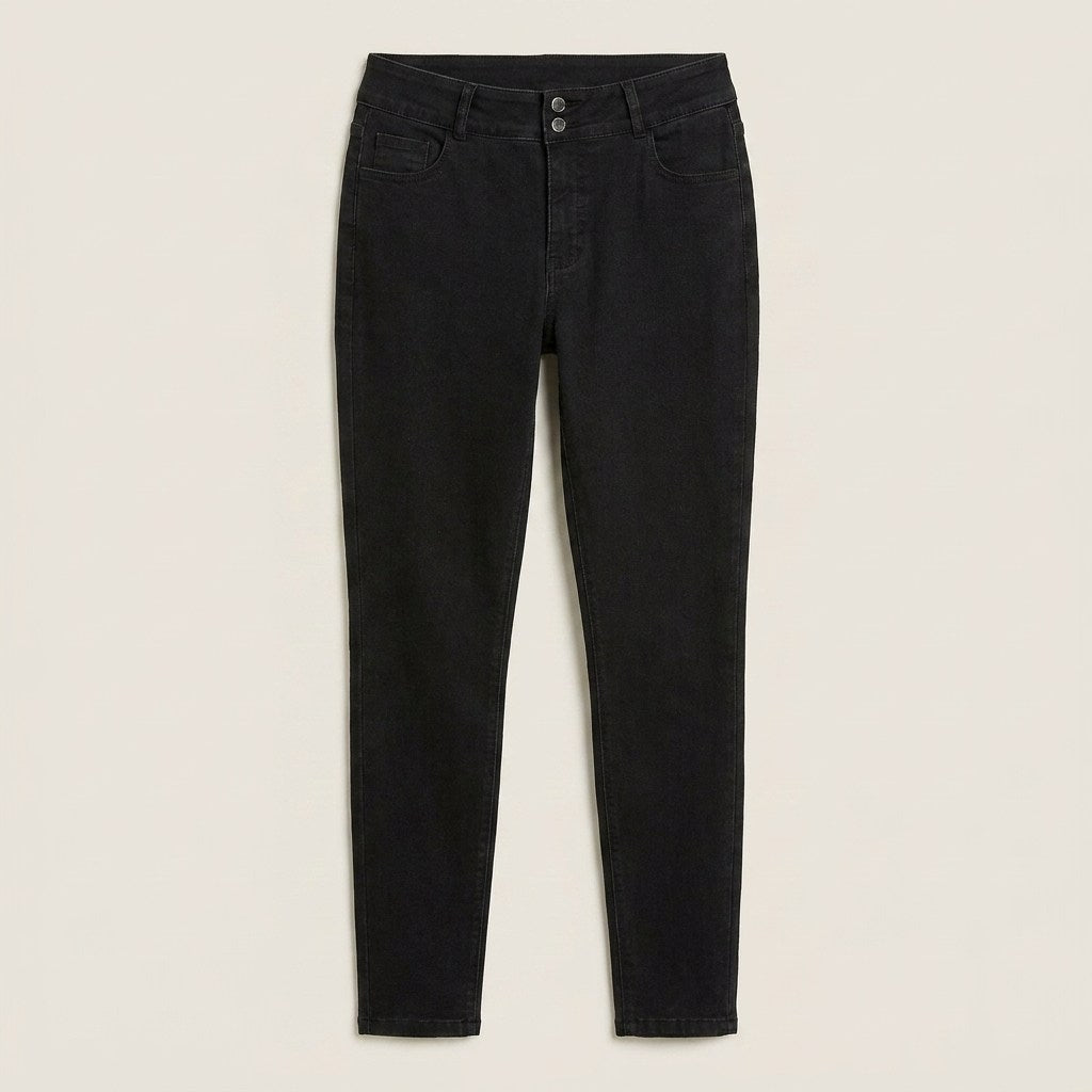Jeans Skynny Push Up Control De Abdomen Negro en plano