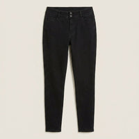 Jeans Skynny Push Up Control De Abdomen Negro en plano