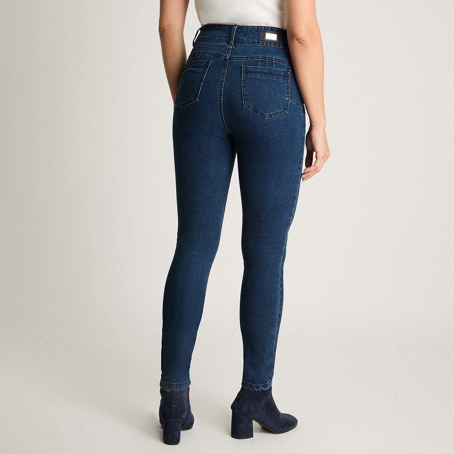 Jeans Skynny Push Up Control De Abdomen Azul Marino Lorenzo Di Pontti