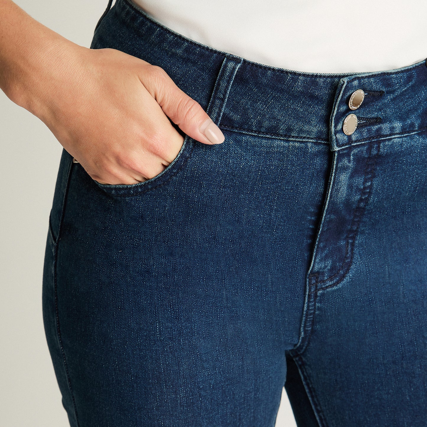 Jeans Skynny Push Up Control De Abdomen Azul Marino Lorenzo Di Pontti