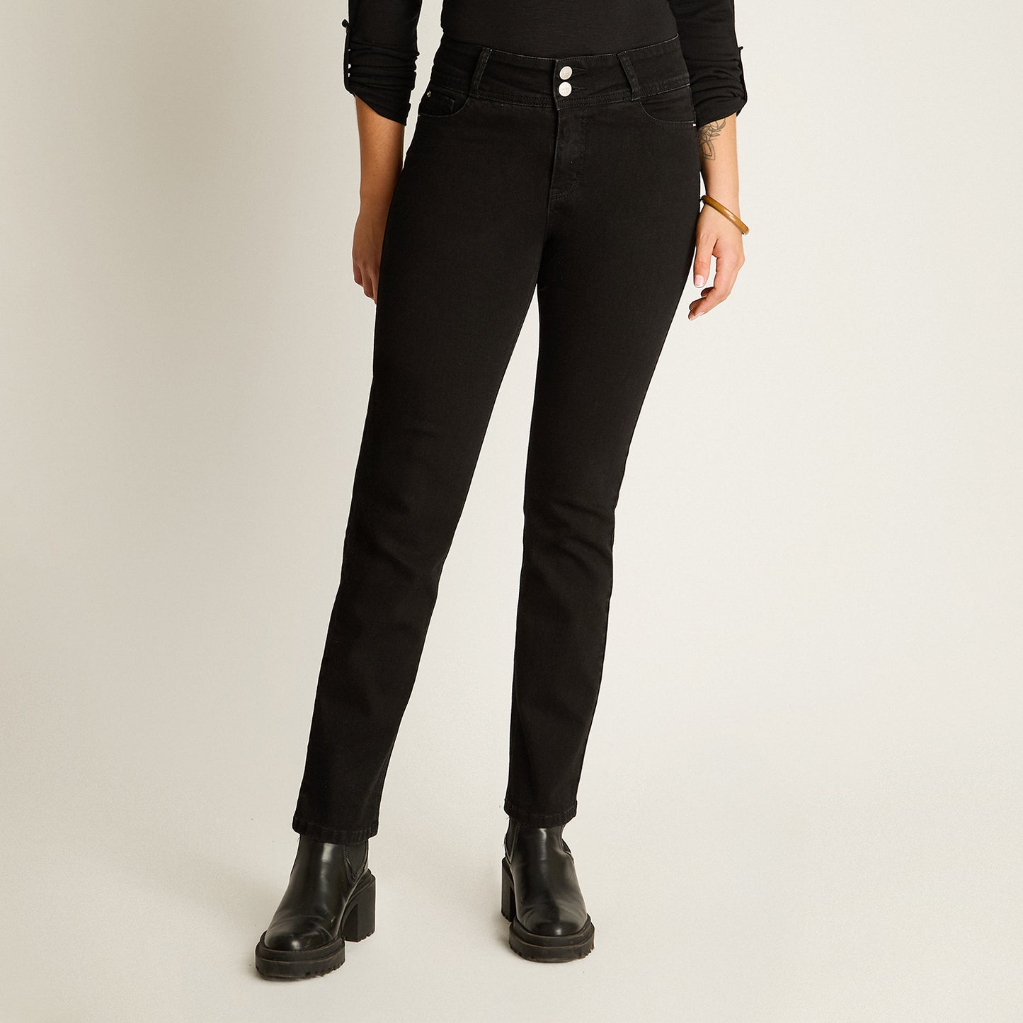 Jeans Gris Oscuro Recto Push Up - Lorenzo di Pontti