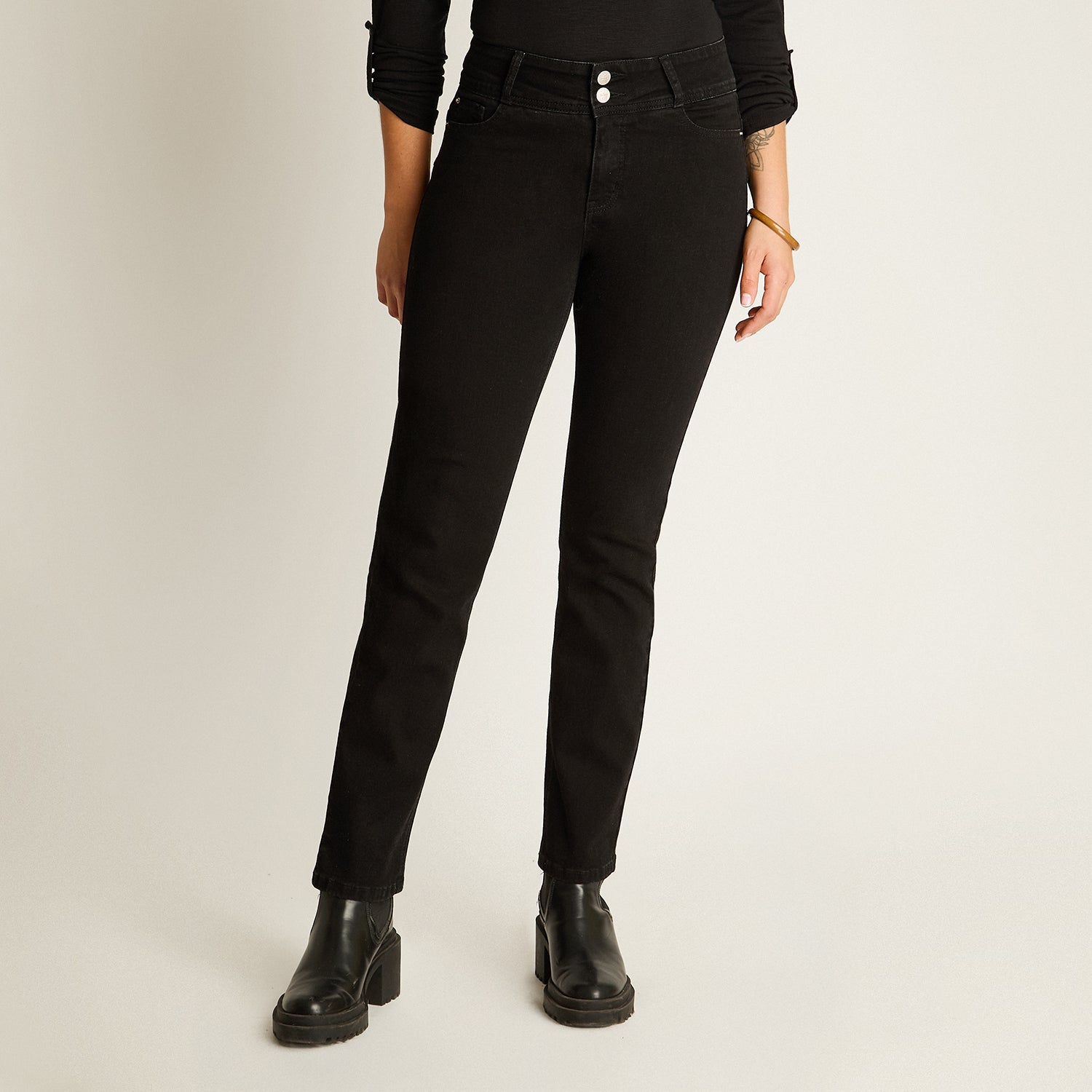 Jeans Gris Oscuro Recto Push Up - Lorenzo di Pontti