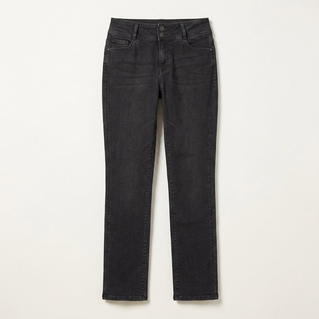Jeans Gris Oscuro Recto Push Up en plano