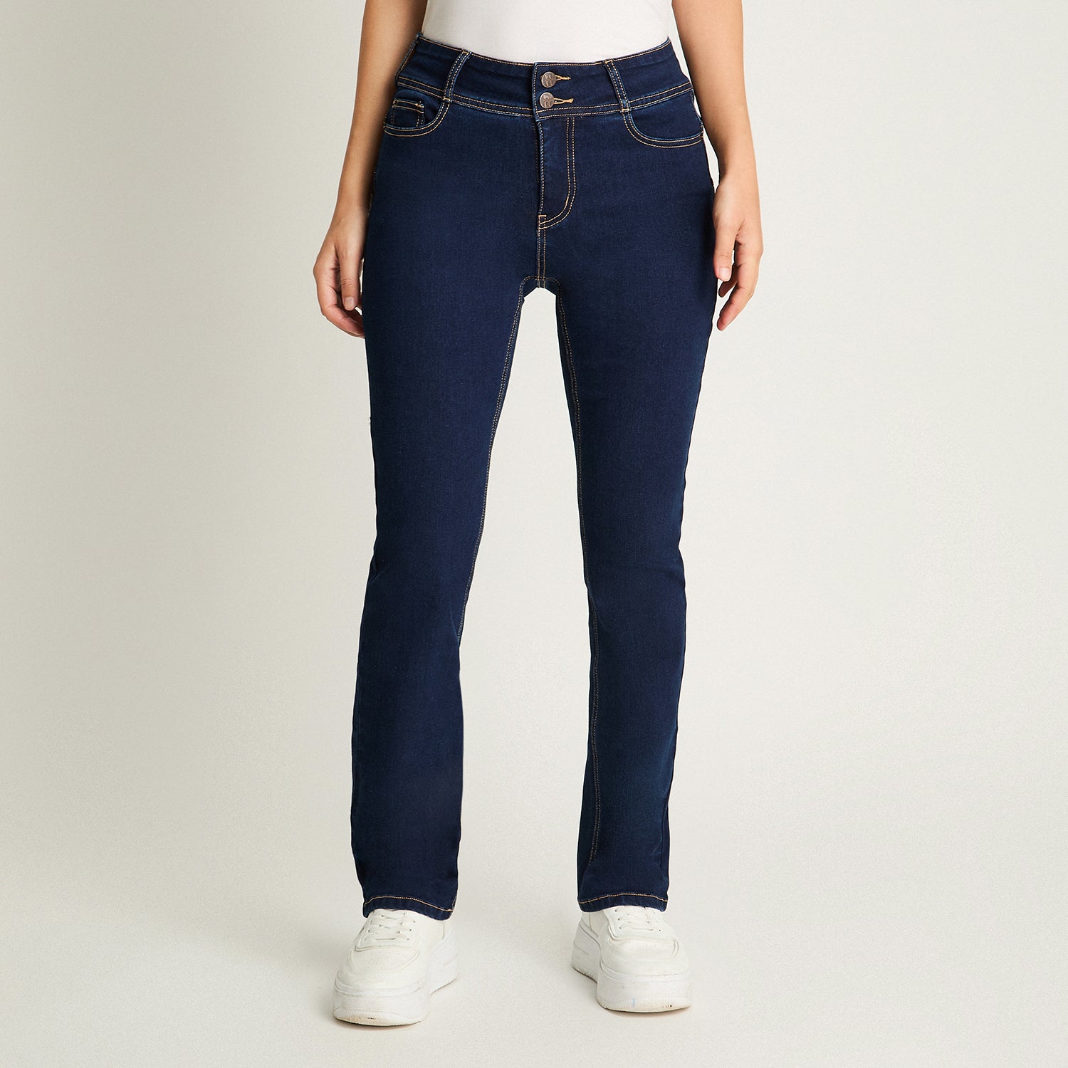 Jeans Recto 5 Bolsillos Push Up Azul Marino Weekend