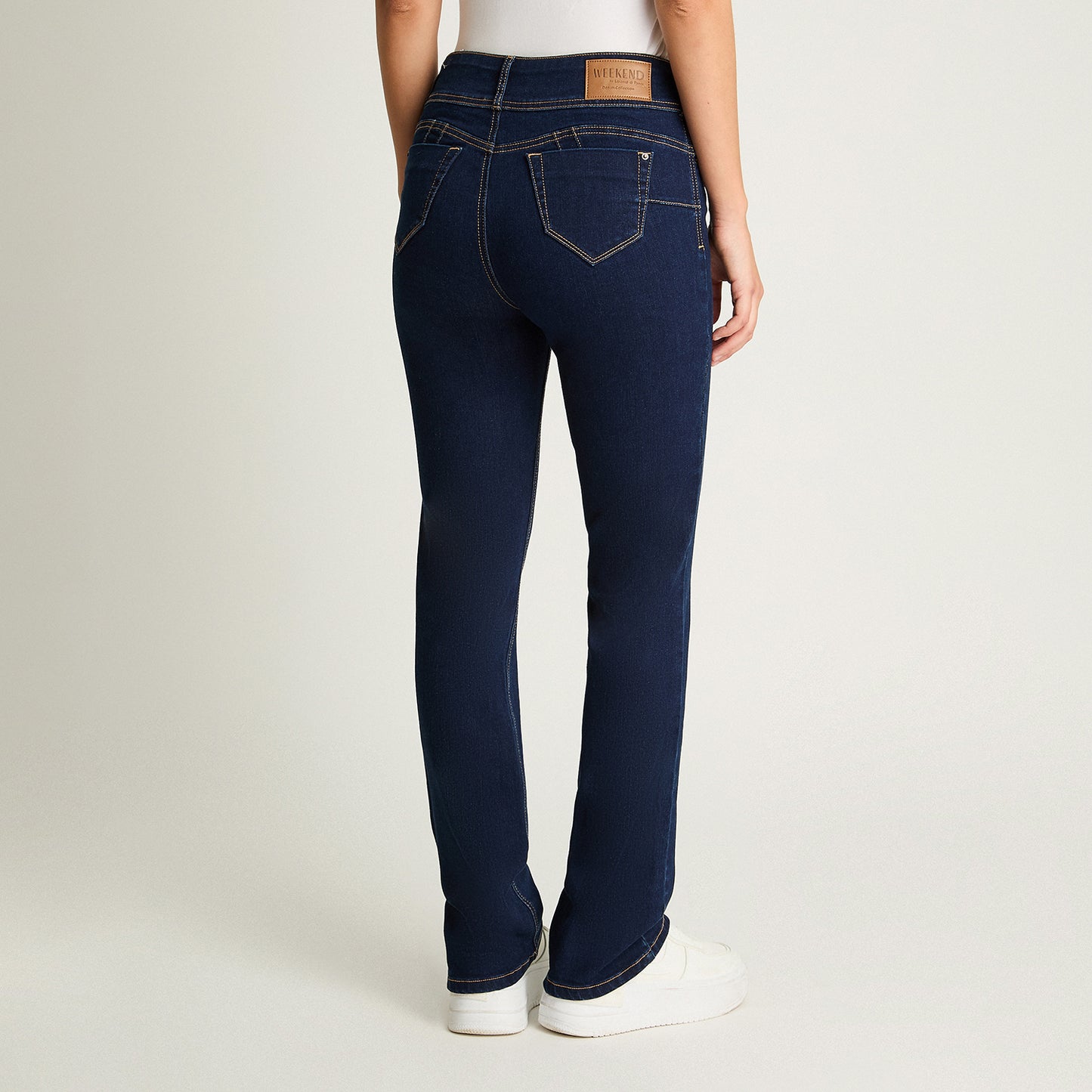 Jeans Recto 5 Bolsillos Push Up Azul Marino Weekend