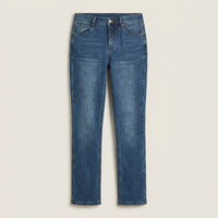 Jeans Recto 5 Bolsillos Tiro Alto Azul en plano