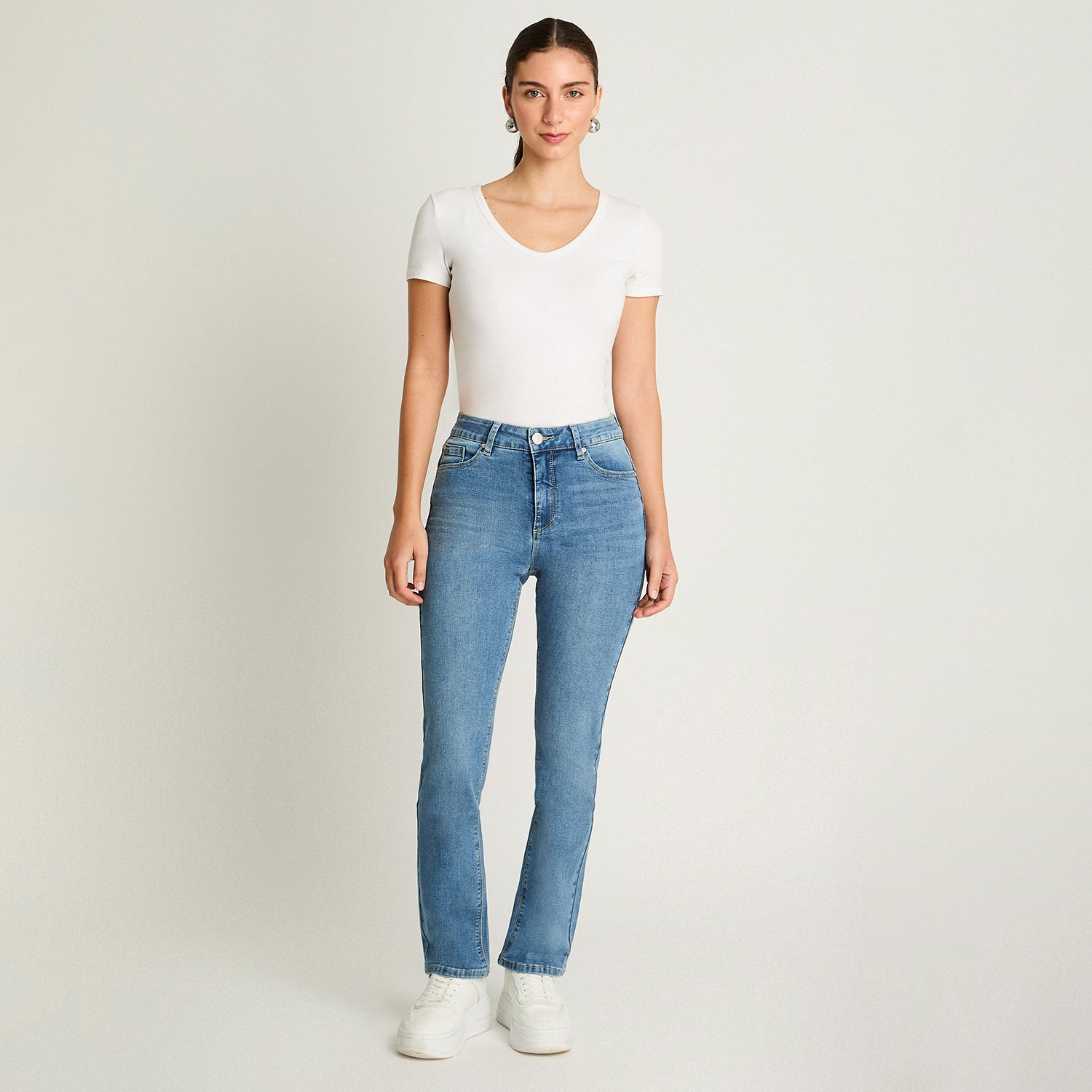 Jeans Recto 5 Bolsillos Celeste Weekend