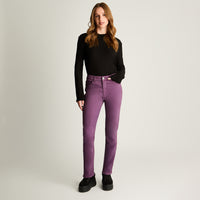Jeans Recto 5 Bolsillos Color Morado
