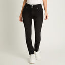 Jeans Slim 5 Bolsillos Pretina Dos Botones Push Up Negro Weekend